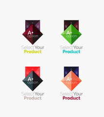 Set of square abstract backgrounds or infographics for content