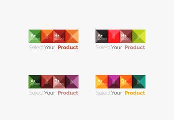 Set of abstract square interface menu navigation button