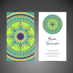 Business card. Vintage decorative elements.