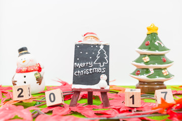 Merry Christmas and happy new year background  and number 2017 t