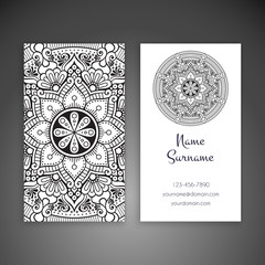 Business card. Vintage decorative elements.