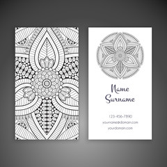 Business card. Vintage decorative elements.