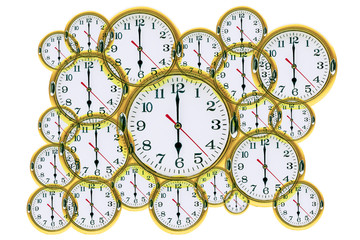 Abstract clock showing 6:00 am or pm.