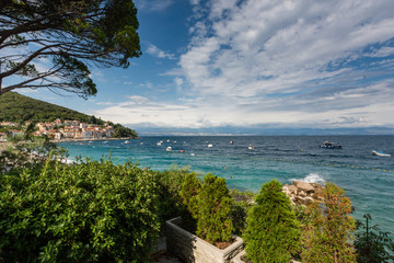 Seaside croatia istrien with cloudy sky