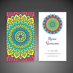 Business card. Vintage decorative elements.