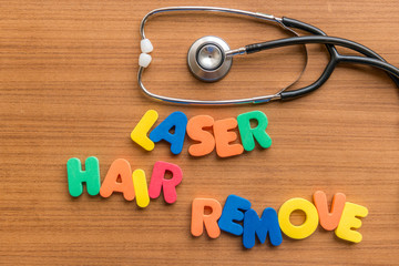laser hair remove colorful word