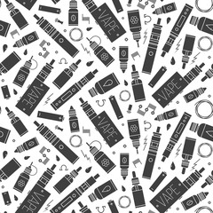 Vector seamless pattern for vape shop and vape service, e-cigarette store
