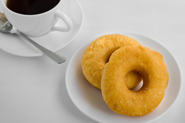 Donut and Tea Eating for Relaxing Time.
