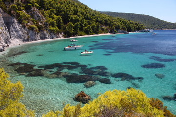 Fototapeta na wymiar Neo Klima, elios, Hovolo beach,Skopelos island, Sporades island, Greek island, Thessaly, Aegean Sea, Greece 