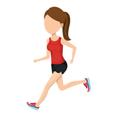 woman running character athlete vector illustration design