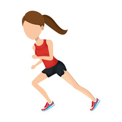 woman running character athlete vector illustration design