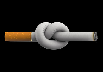 extinguished cigarette with a node stop smoking