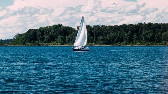 Sailboat on lake
