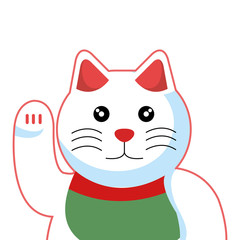 cat luck japanese culture vector illustration design