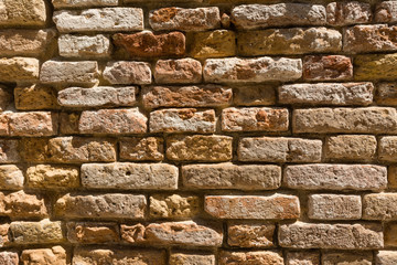 Close up from an old brickwall