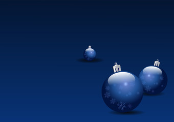 Christmas background with blue balls