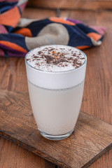 One glasscoffee latte