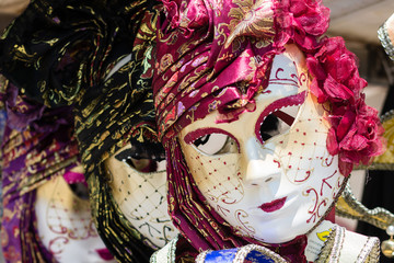 Close up from italian, venedig carnival mask