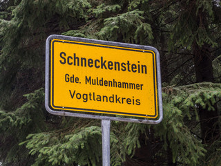 Ortsschild von Schneckenstein