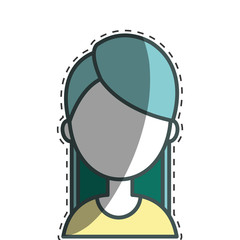 woman character with cuttihng line vector illustration design