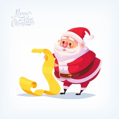 Santa Claus Merry Christmas vector cartoon illustration