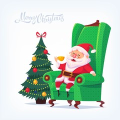 Fototapeta na wymiar Santa Claus Merry Christmas vector cartoon illustration