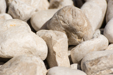 Close up from gravel at the beach