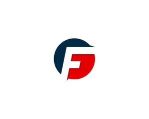Initial Letter F Circle Negative Space Logo Design Template