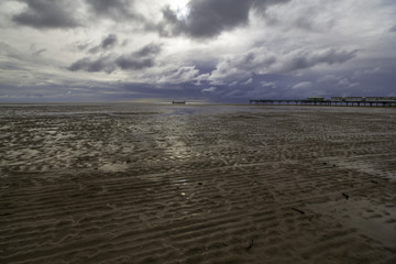 Low tide on the beach