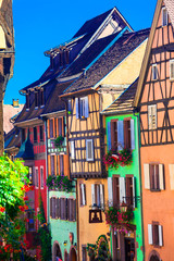 Most beautiful villages of France - colorful Riqewihr in Alsace
