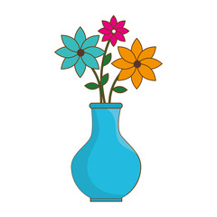 flower vase isolated icon vector illustration design