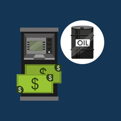 oil and petroleum industry cash machine dollar vector illustration eps 10