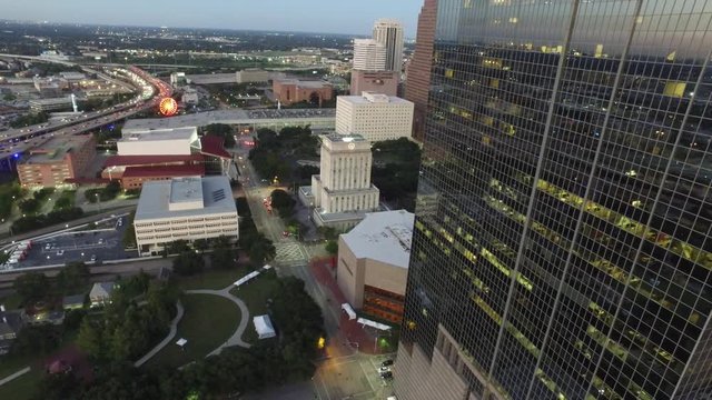 HOUSTON BUILDINGS AT DUSK
