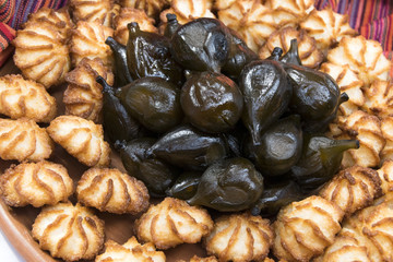 typical candy figs and coco nut cookie of Guatemala