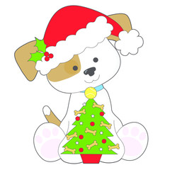 Cute Puppy Santa