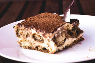 Homemade Tiramisu for Dessert with Coffee and Chocolate