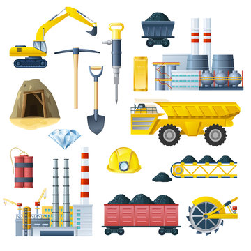 Mining Industry Icon Set
