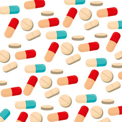 capsules and pills medical care icon vector illustration design