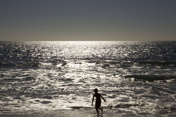 Runing into the waves