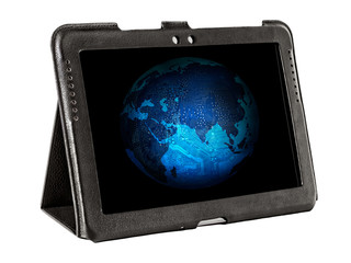 Electronic Earth on tablet  screen
