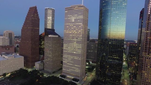 HOUSTON BUILDINGS AT DUSK