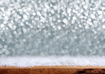 Christmas Bokeh background and snow.