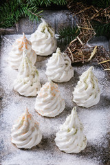 French meringue as Christmas fir tree
