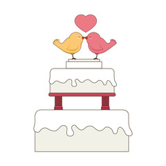 birds wedding card celebration vector illustration design