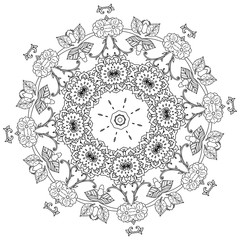 contoured asian style flowers