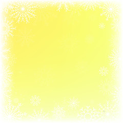 yellow background with snowflakes	