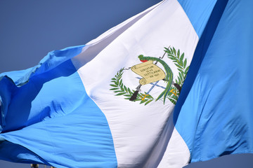Guatemala flag waving on the wind