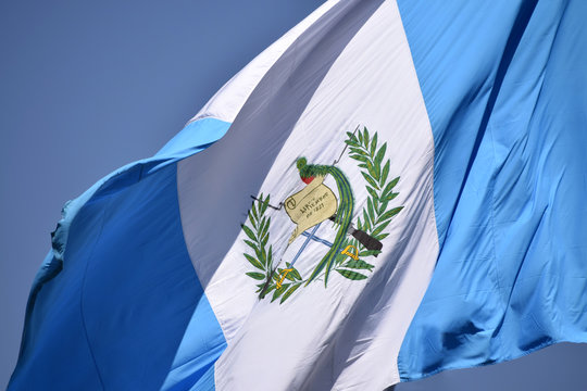 Guatemala flag waving on the wind
