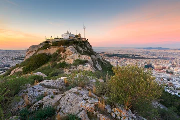 Fotobehang View of Athens from Lycabettus Hill, Greece. © milangonda