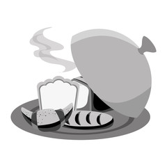 bread in tray menu icon vector illustration design